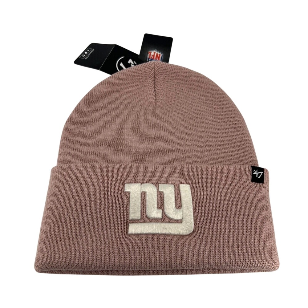 '47 Brand Beanie Mens One Size New‎ York Giants Mauve Pink Knit Hat NFL Cuff New